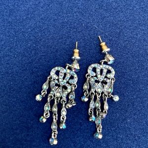 Iridescent blue sparkling dangle earrings